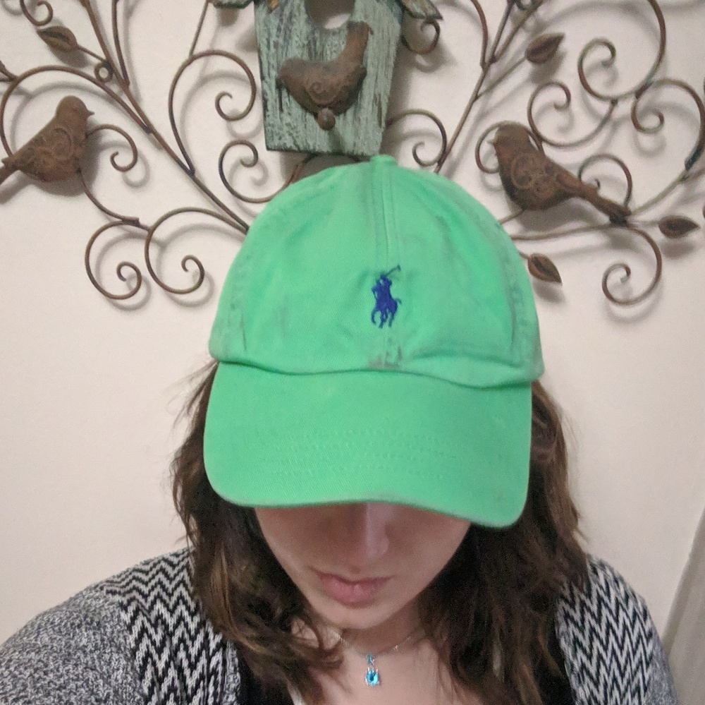 Green Polo hat (spot on front )